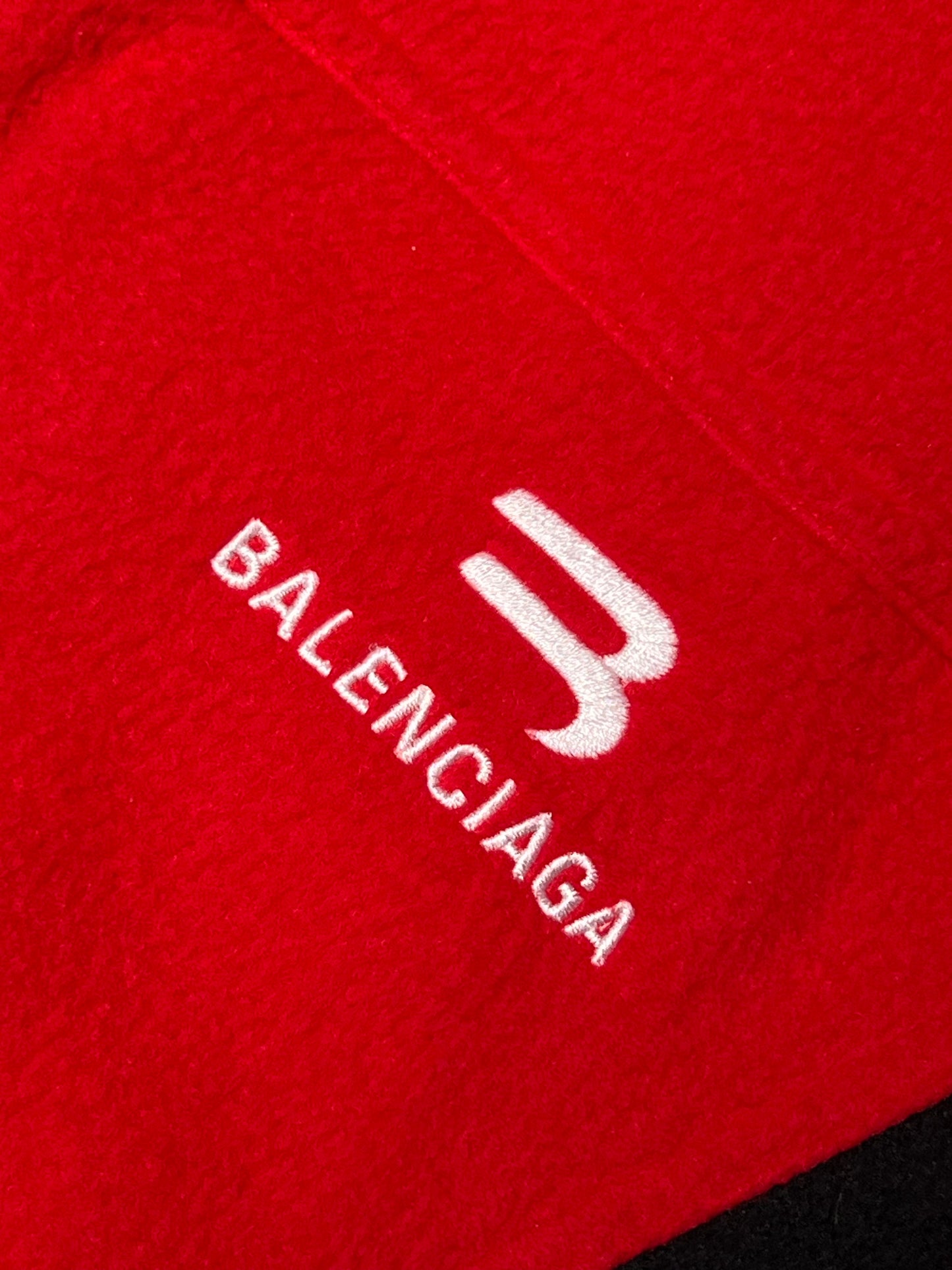 Balenciaga Oversized Sporty B Cosy Fleece Jacket Red