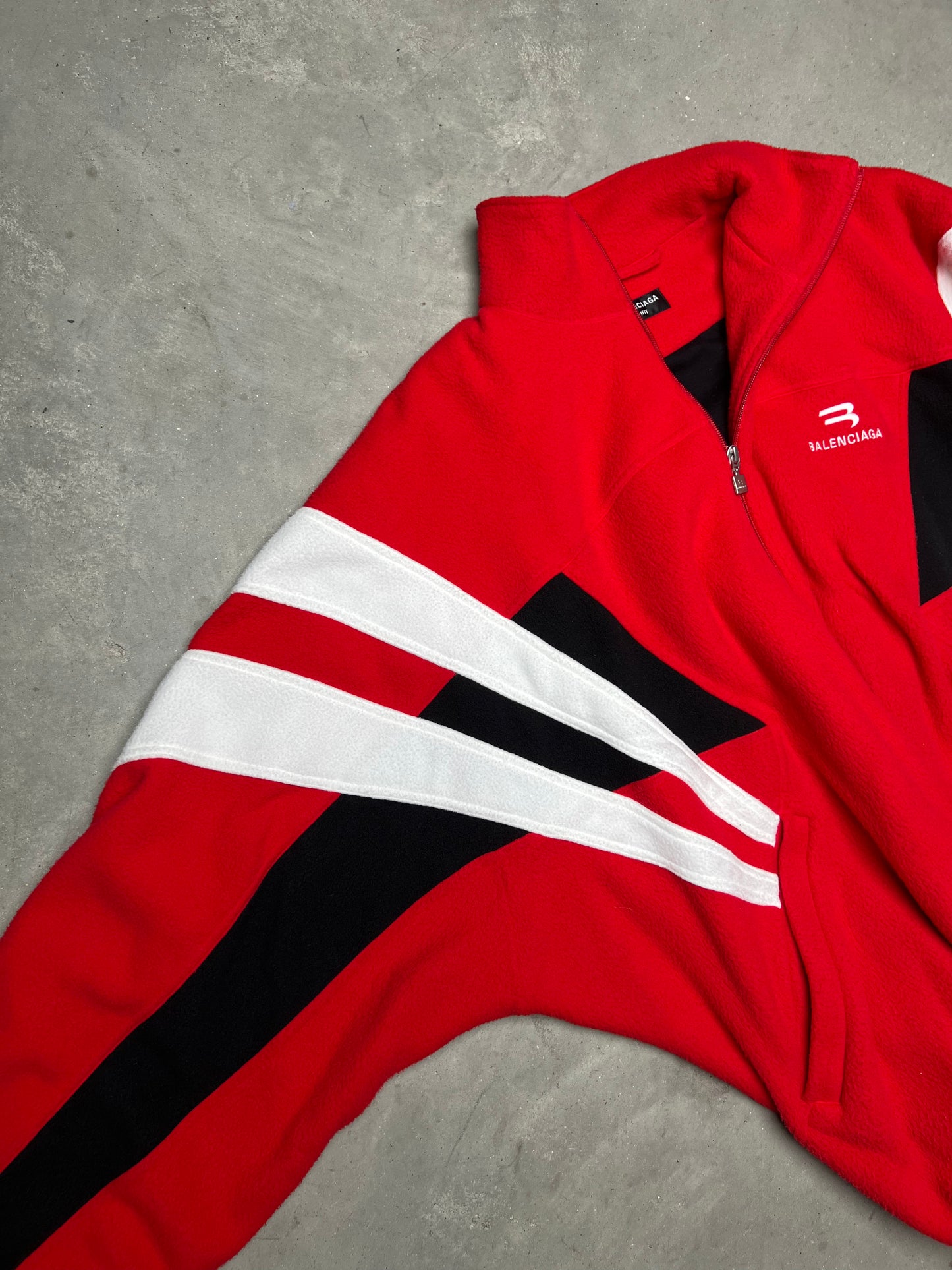 Balenciaga Oversized Sporty B Cosy Fleece Jacket Red