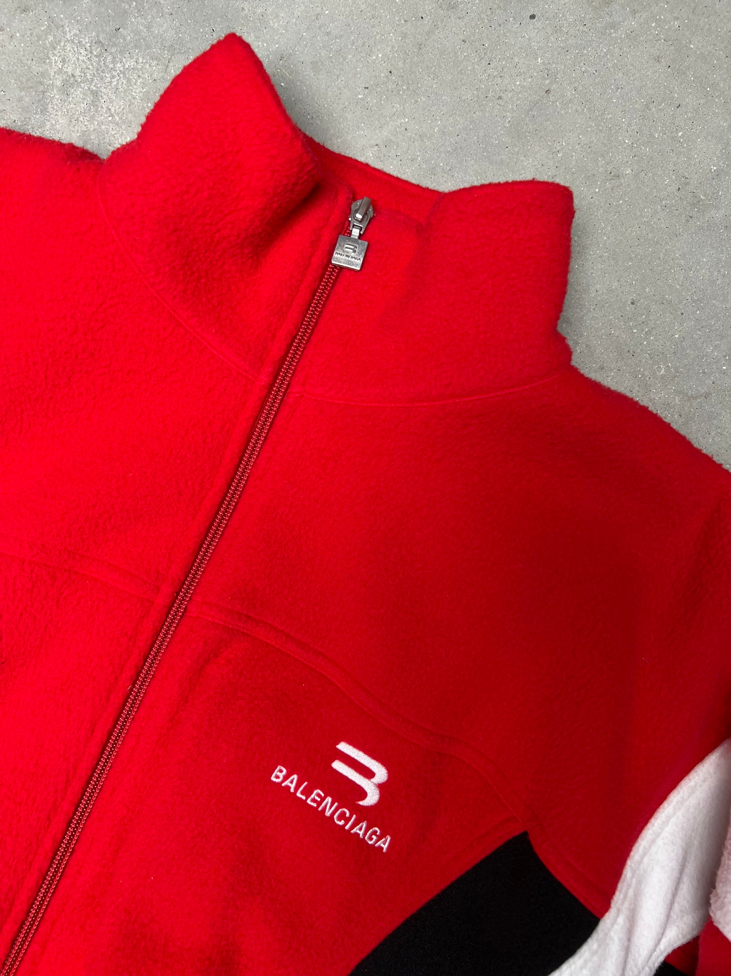 Balenciaga Oversized Sporty B Cosy Fleece Jacket Red