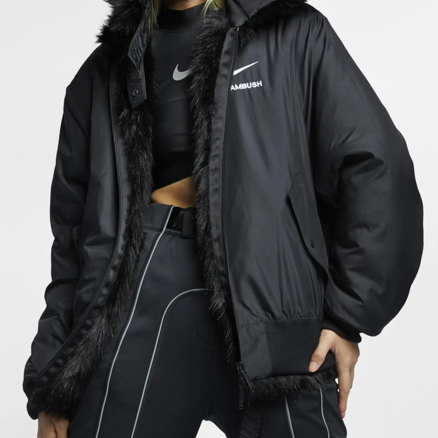 AMBUSH x Nike Faux Fur Reversible Jacket Black