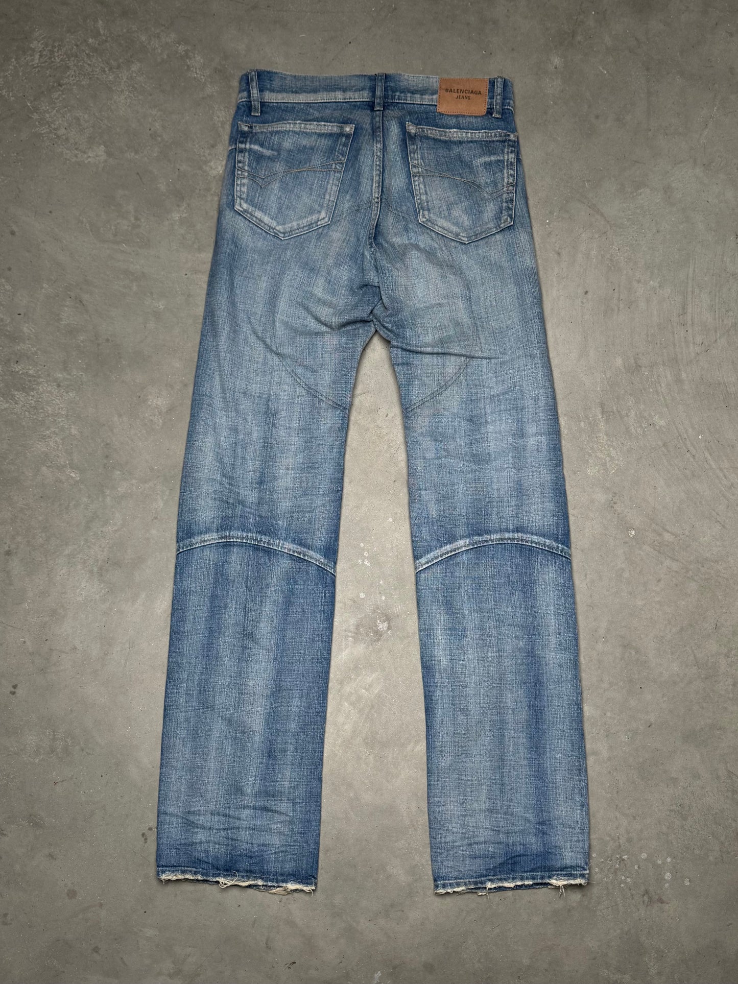 Balenciaga George V Low Waist Denim Jeans Blue