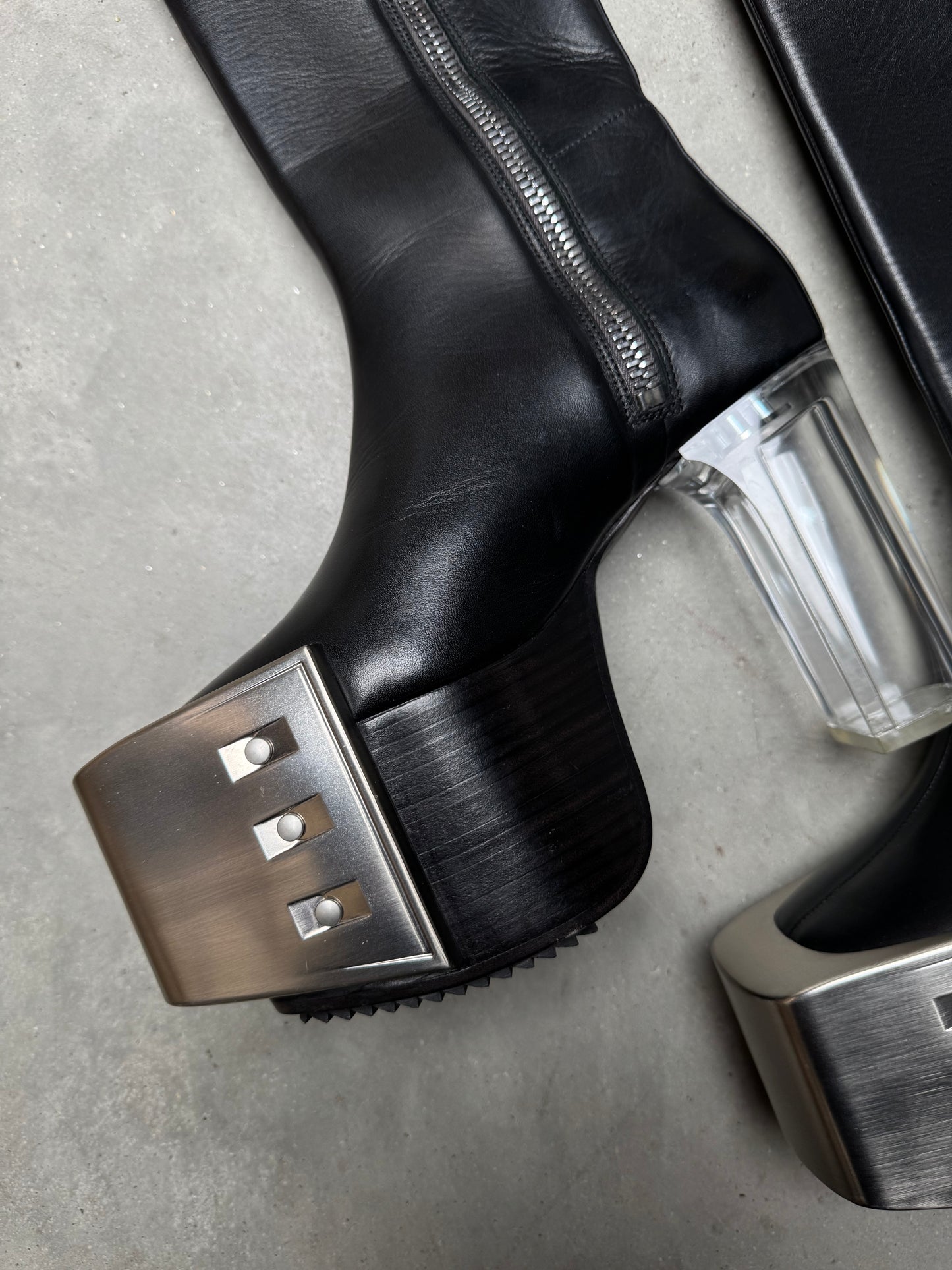 Rick Owens SS21 PHLEGETHON Thigh High Wader Kiss Heel Boots