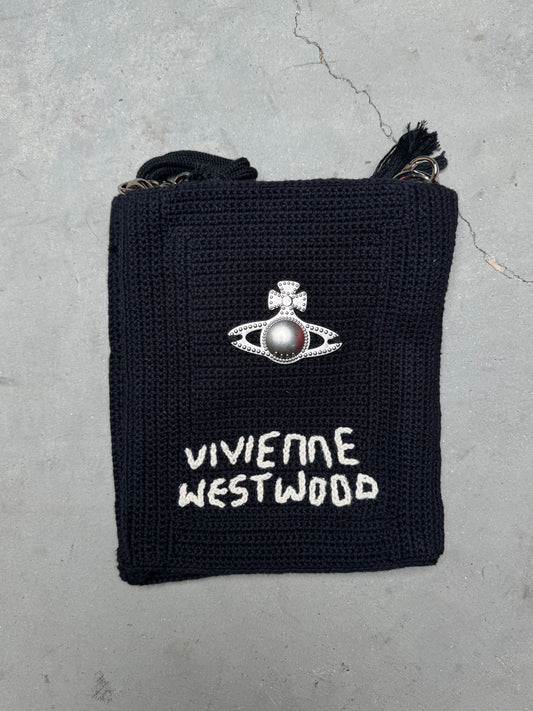Vivienne Westwood Mabel Small Crochet Tote Bag Black