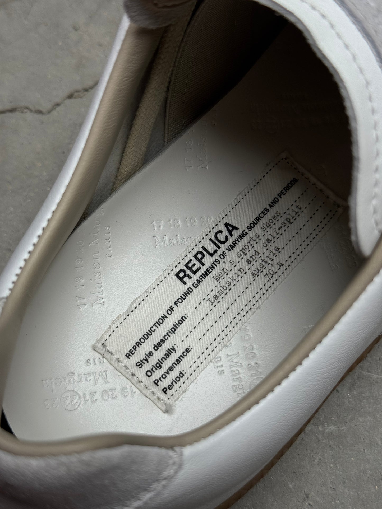 Maison Margiela Replica Leather Sneakers White