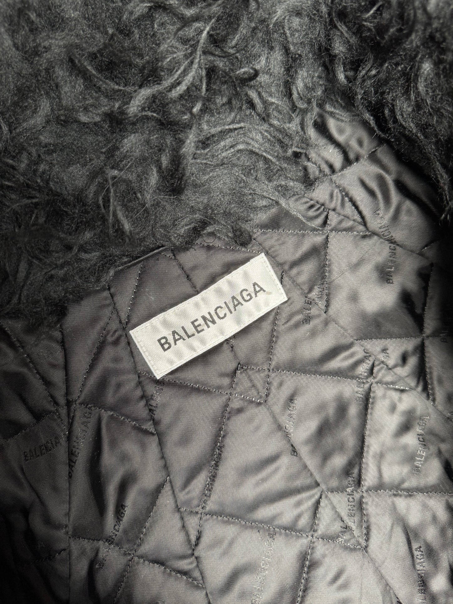 Balenciaga Winter 20 Faux Fur Cropped Jacket