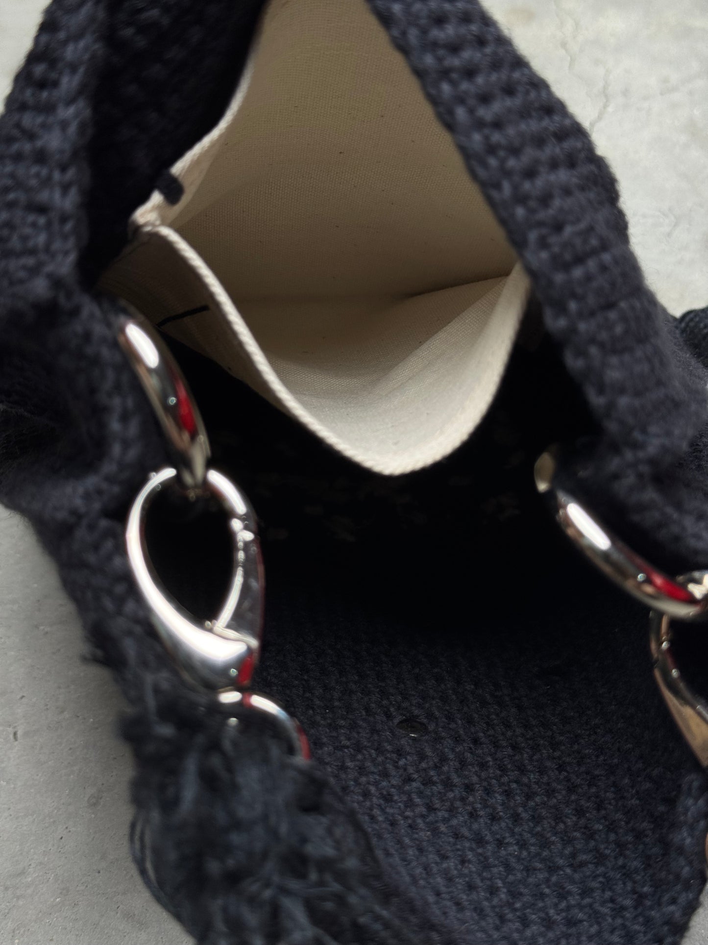 Vivienne Westwood Mabel Small Crochet Tote Bag Black