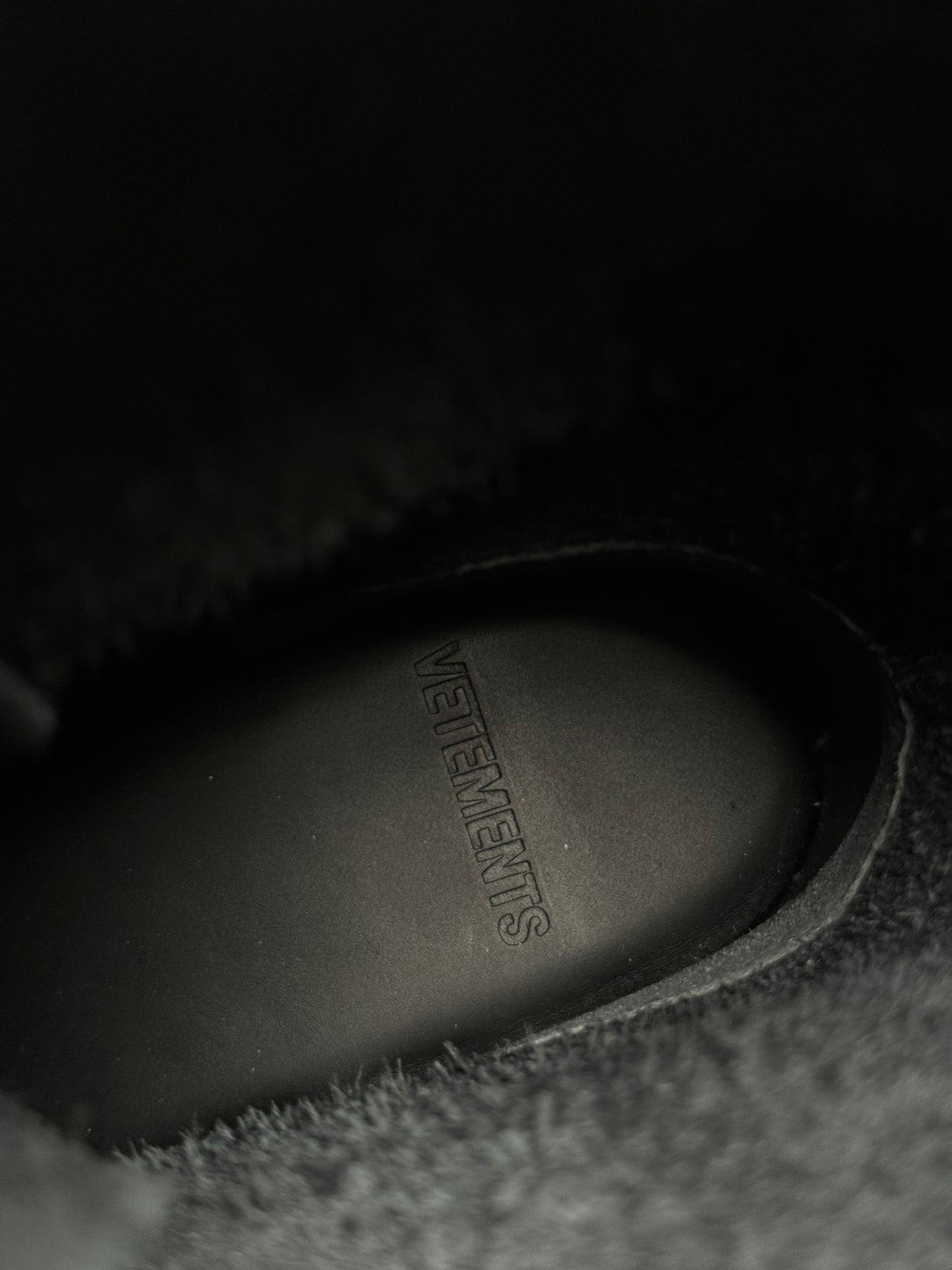 VETEMENTS FALL 2020 Zip-Up Police Combat Leather Boots Black