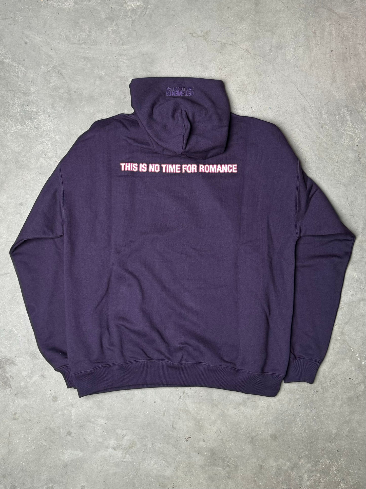 VETEMENTS Cupid No Time For Romance Hoodie Violet