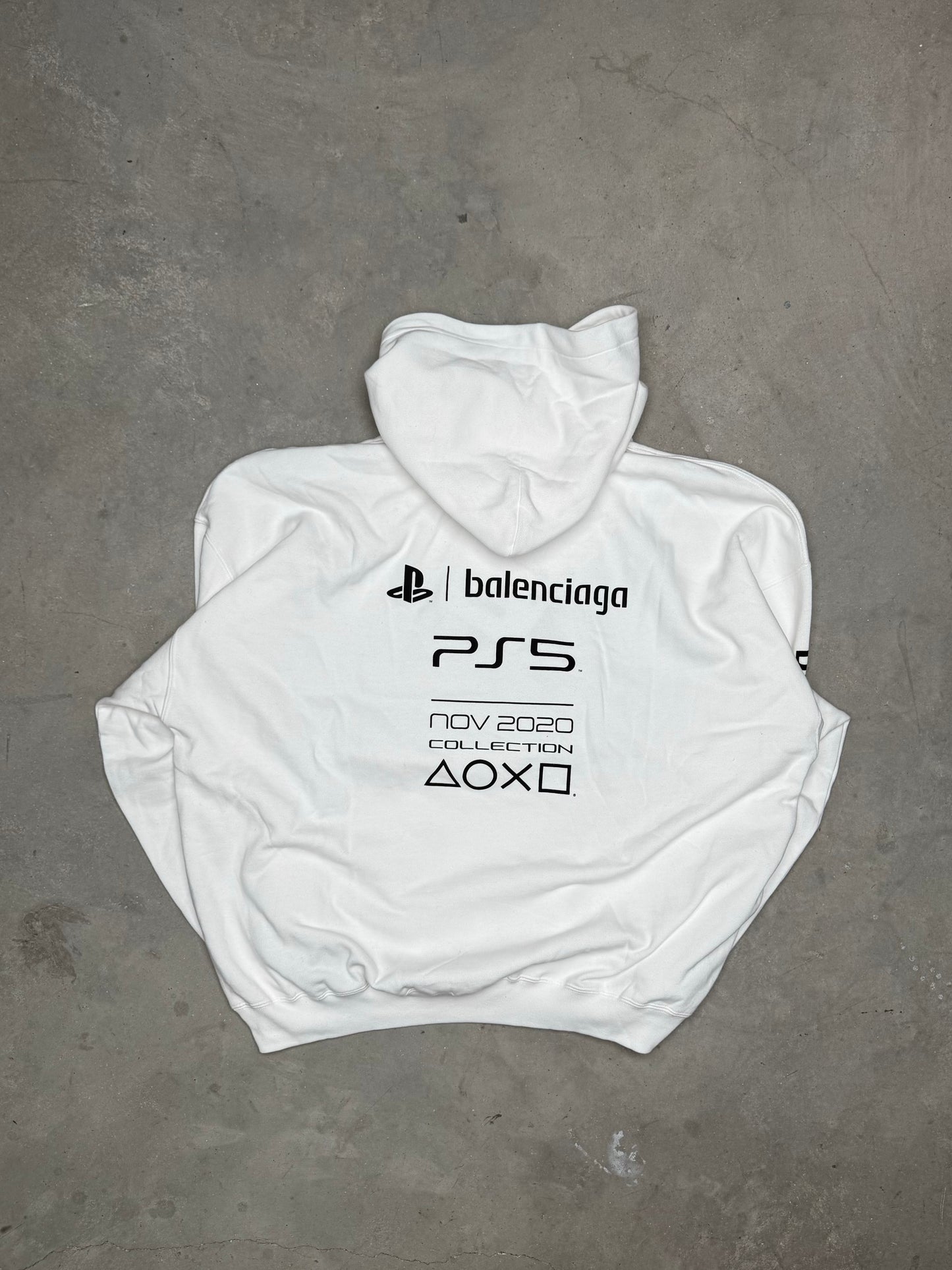 Balenciaga PlayStation 5 Oversized Hoodie White