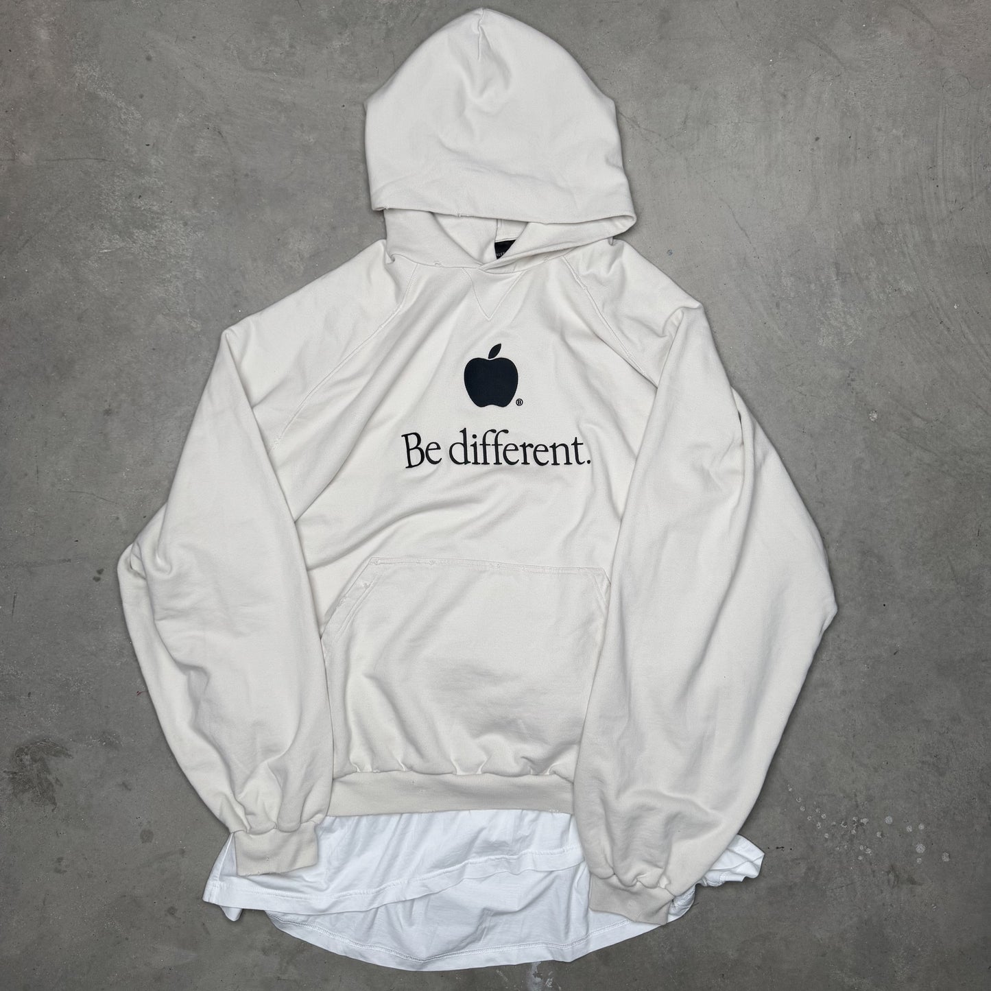 Balenciaga 1 OF 1 SAMPLE Be Different Apple Layered Hoodie White