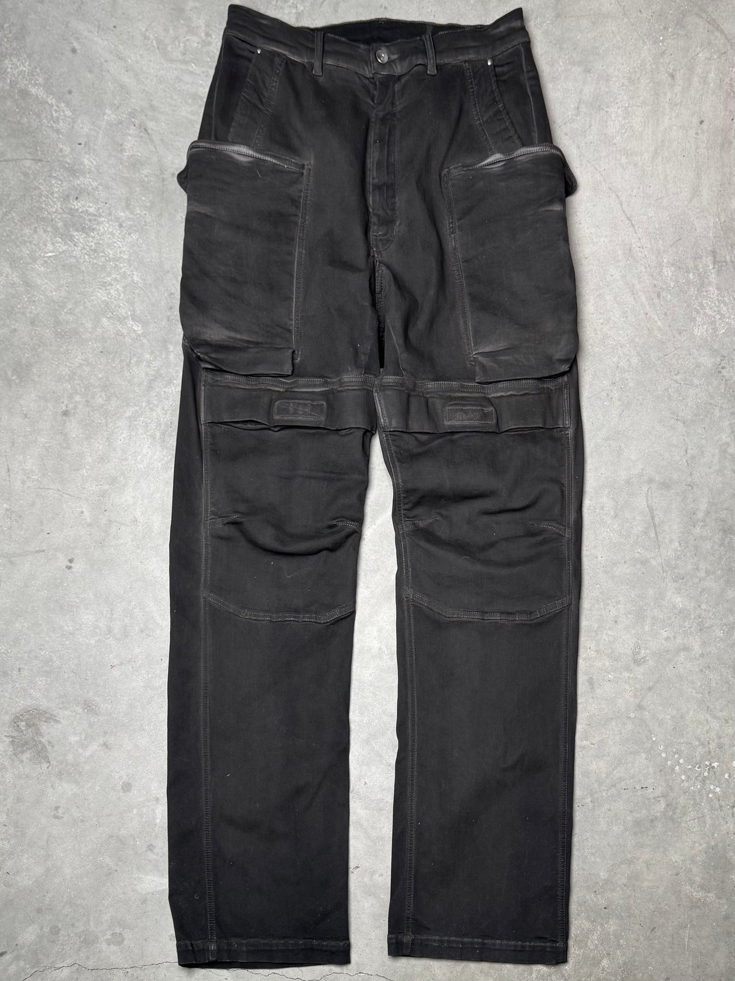 Rick Owens SS24 LIDO Runway Stefan Cargo Denim Pants Dark Dust