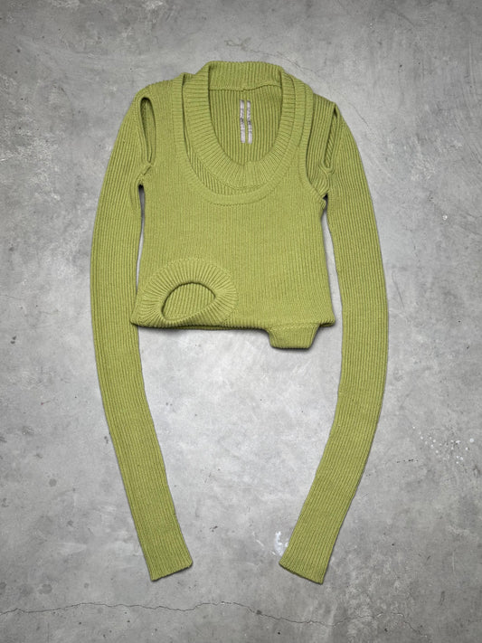 Rick Owens SAMPLE FW23 LUXOR Banana Knit Acid Green