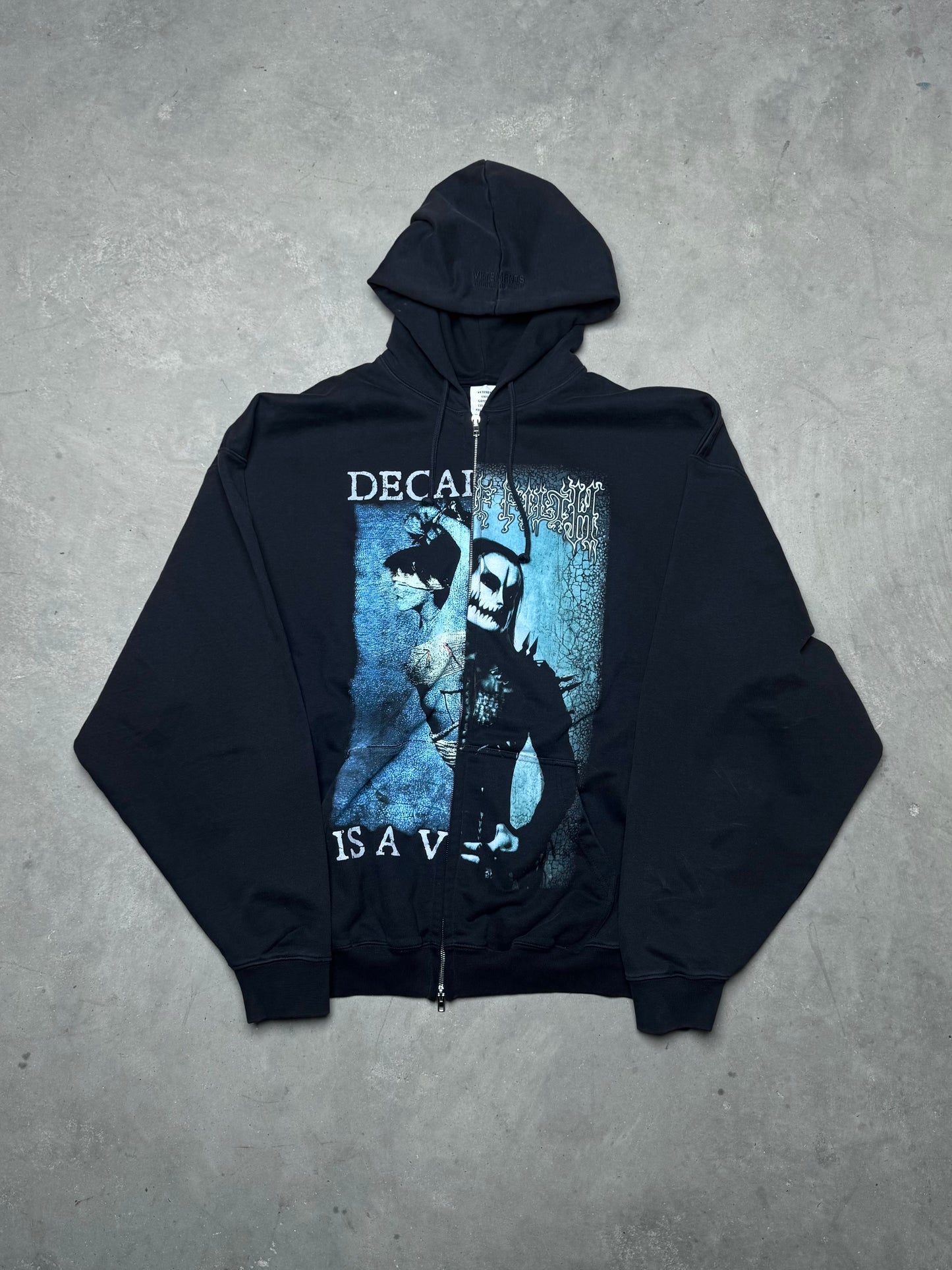 VETEMENTS Cradle Of Filth Decadence Split Hoodie Black