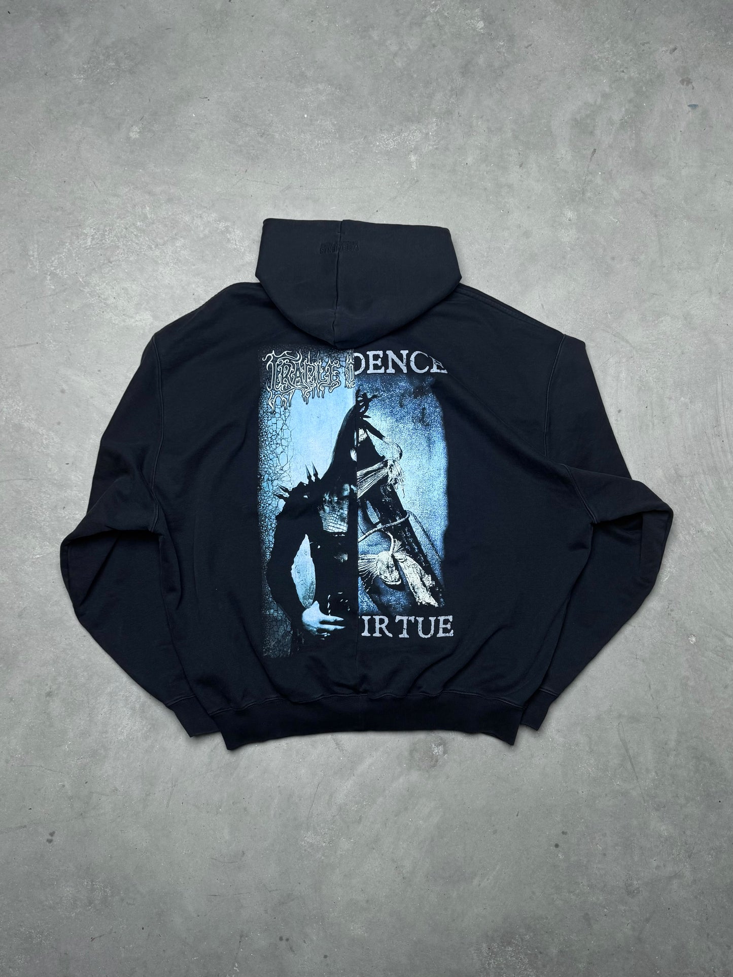 VETEMENTS Cradle Of Filth Decadence Split Hoodie Black