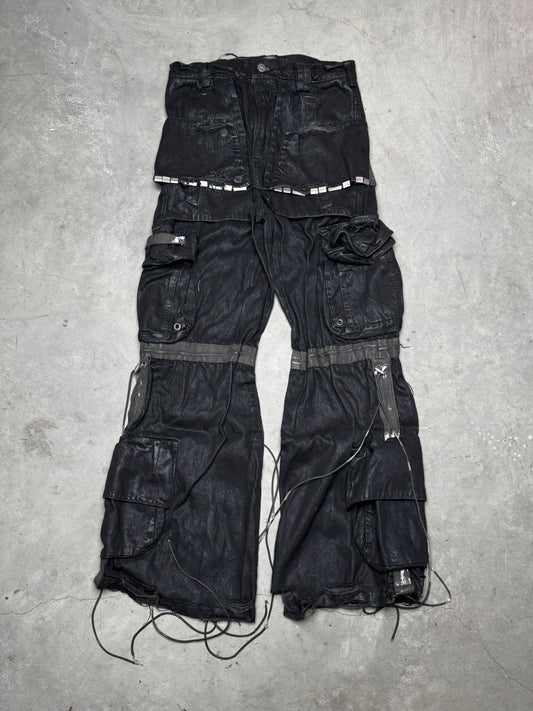 Shine Luxury NEMENTHON Layered Jumbo Flared Cargo Pants