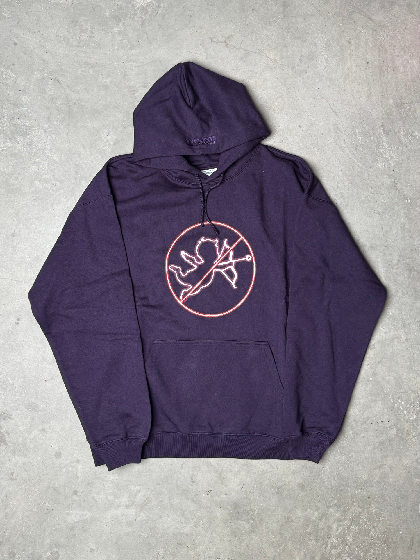 VETEMENTS Cupid No Time For Romance Hoodie Violet