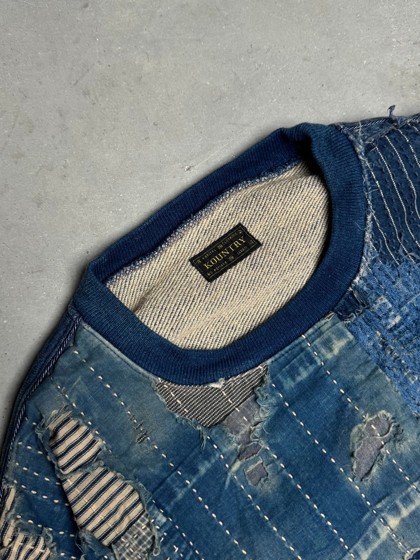 KAPITAL Kountry Boro Two Tone Indigo Sweatshirt