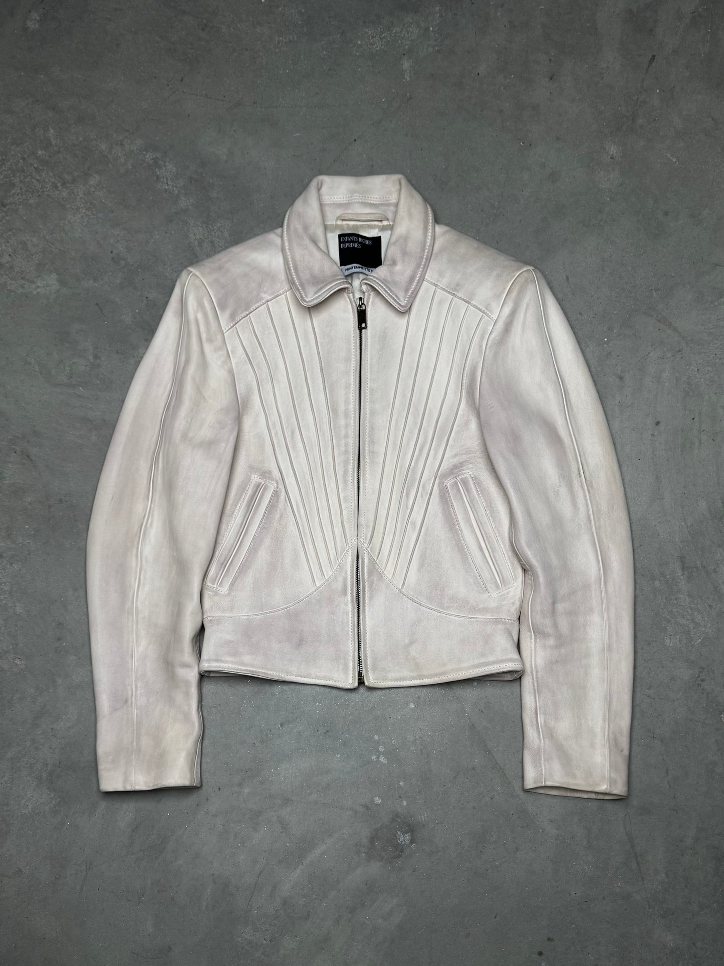 Enfants Riches Déprimés Violator Leather Jacket Dirty White