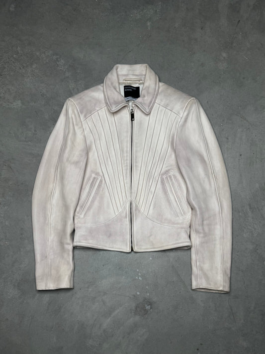 Enfants Riches Déprimés Violator Leather Jacket Dirty White