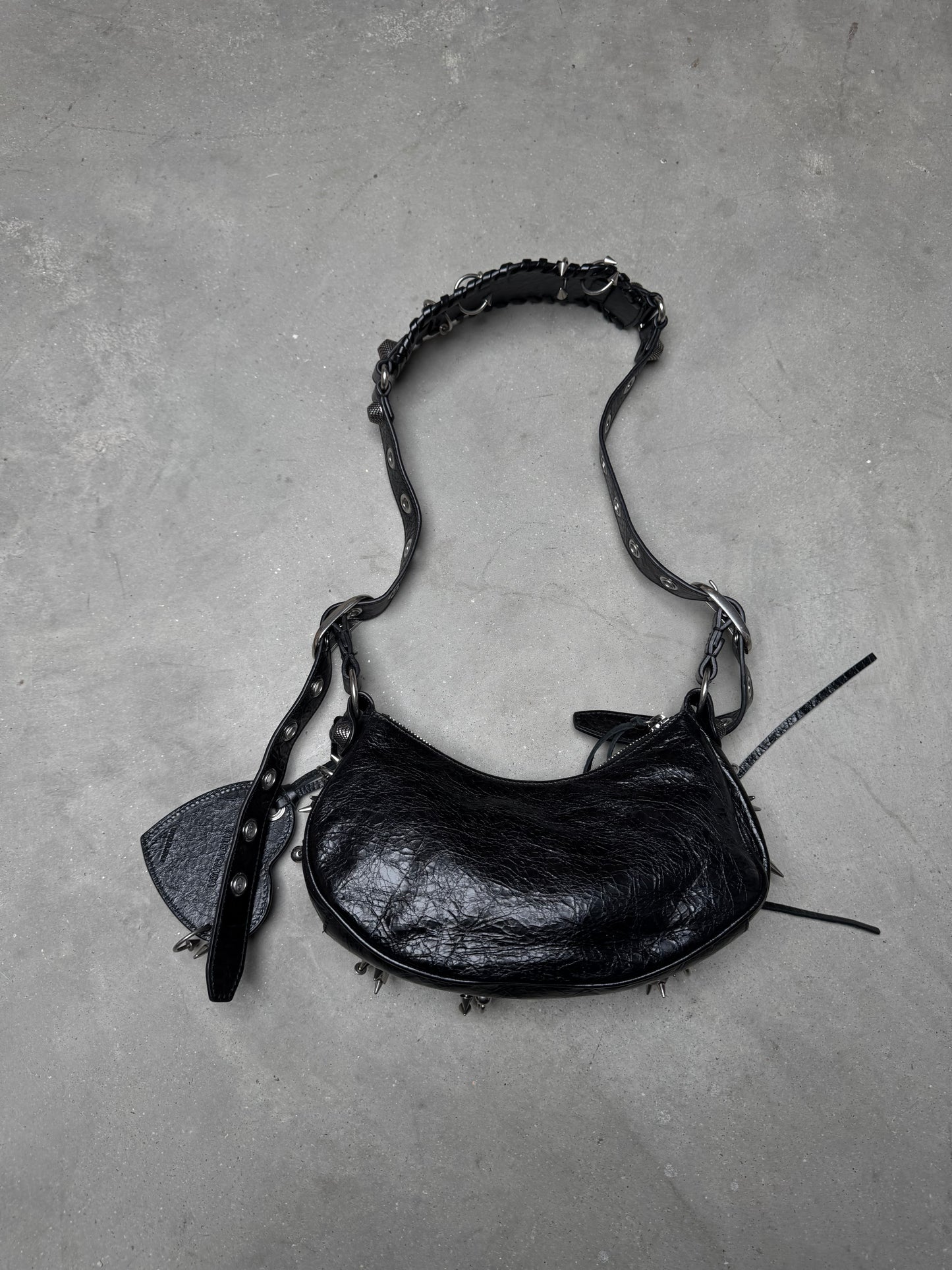 Balenciaga Le Cahill XS Spiked Piercing Bag Black