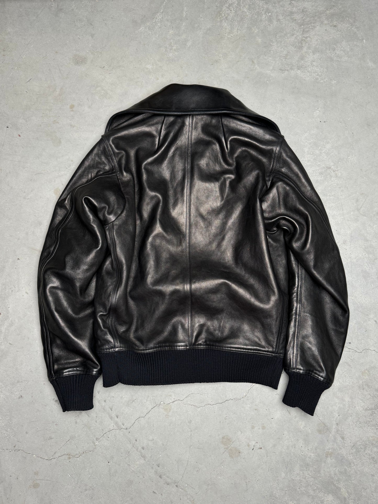 Rick Owens FW25 CONCORDIANS Dracucollar Flight Leather Jacket