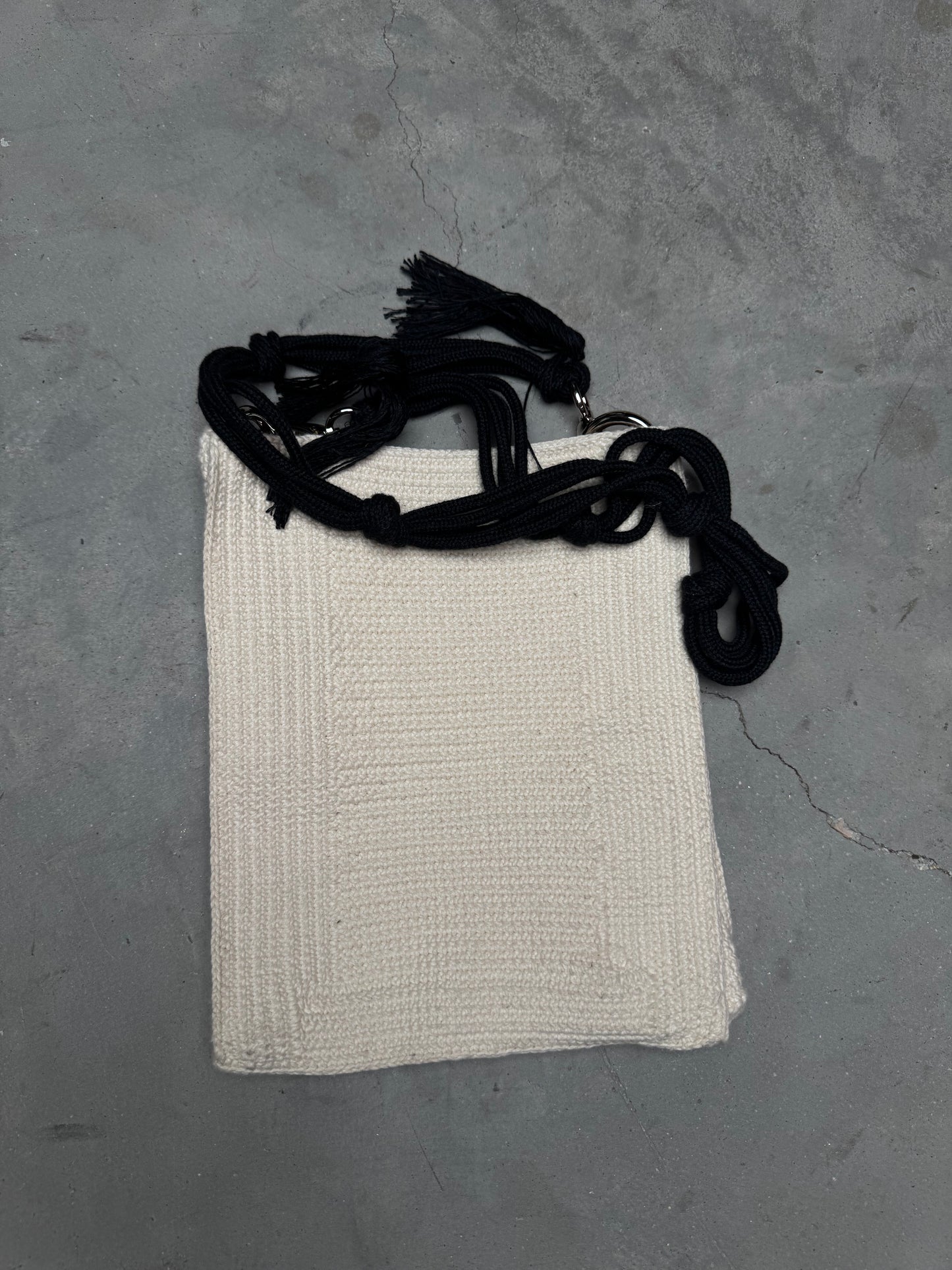 Vivienne Westwood Mabel Small Crochet Tote Bag Cream White