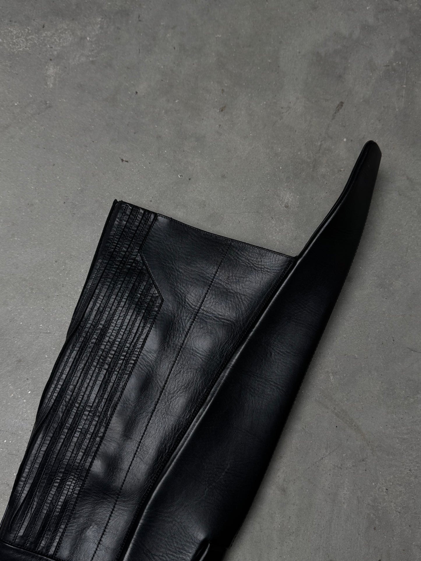 Rick Owens SS21 PHLEGETHON Thigh High Wader Kiss Heel Boots