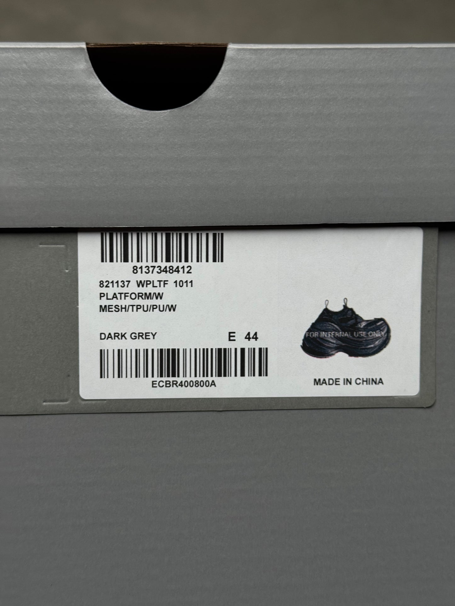Balenciaga Platform Sneaker Reduced Black Dark Grey