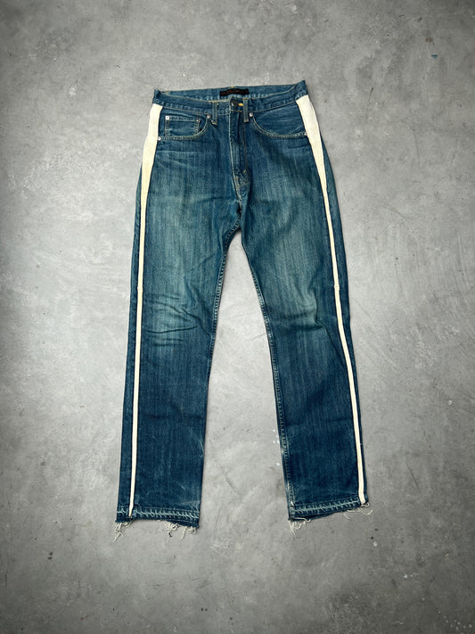 Undercover x Fragment AW02 Leather Side Stripe Denim Jeans