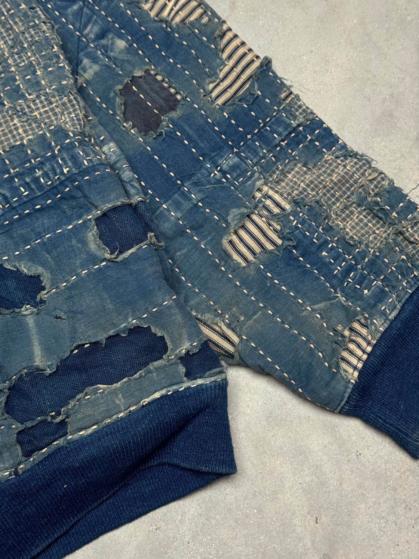 KAPITAL Kountry Boro Two Tone Indigo Sweatshirt