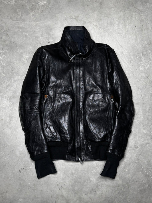 Isaac Sellam Experience Leather Down Ribbed Jacket