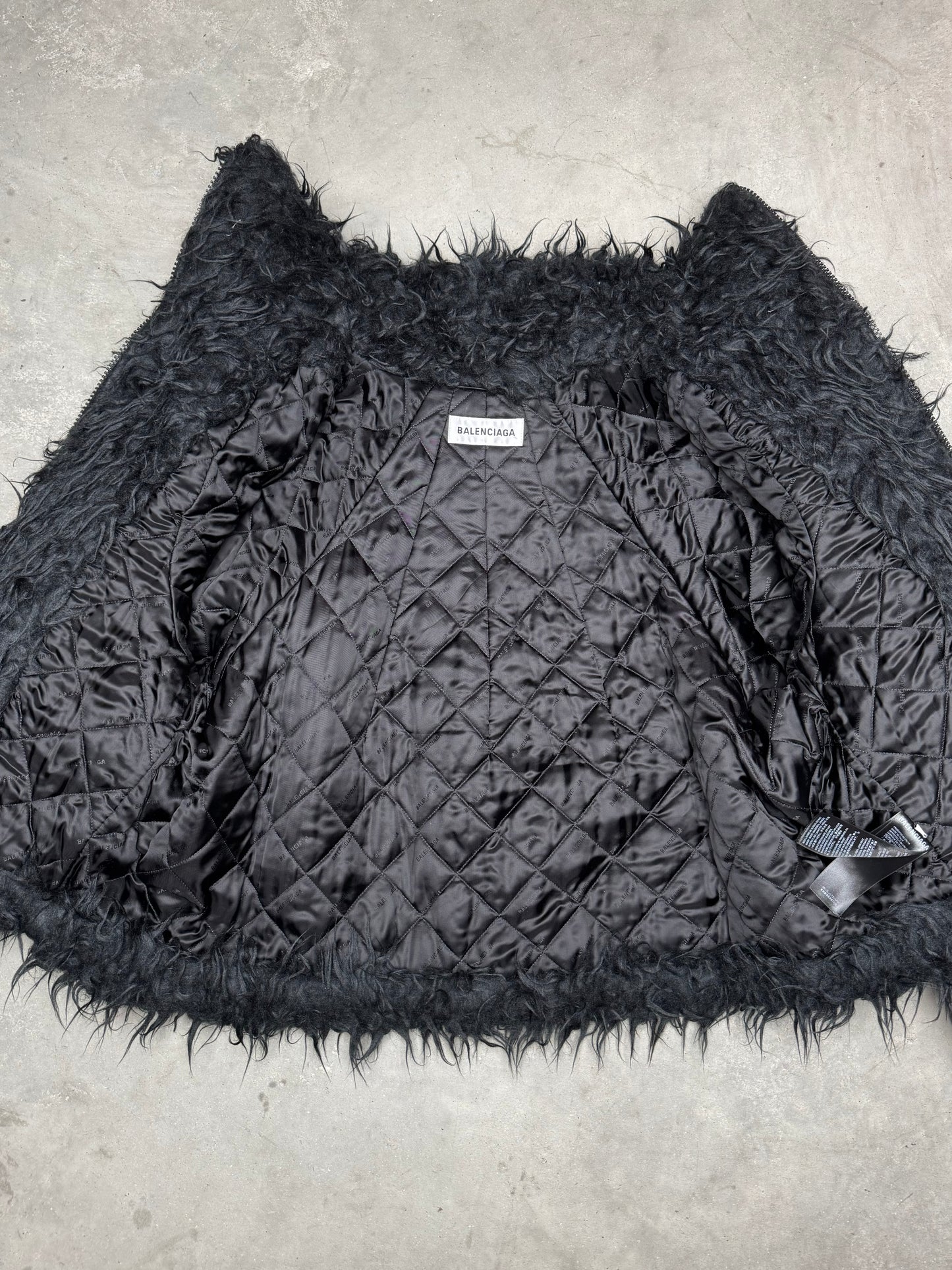 Balenciaga Winter 20 Faux Fur Cropped Jacket