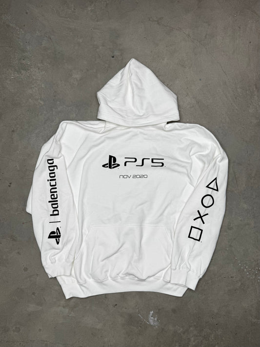 Balenciaga PlayStation 5 Oversized Hoodie White