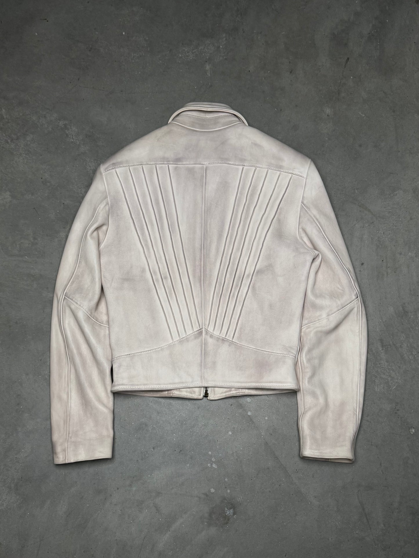 Enfants Riches Déprimés Violator Leather Jacket Dirty White