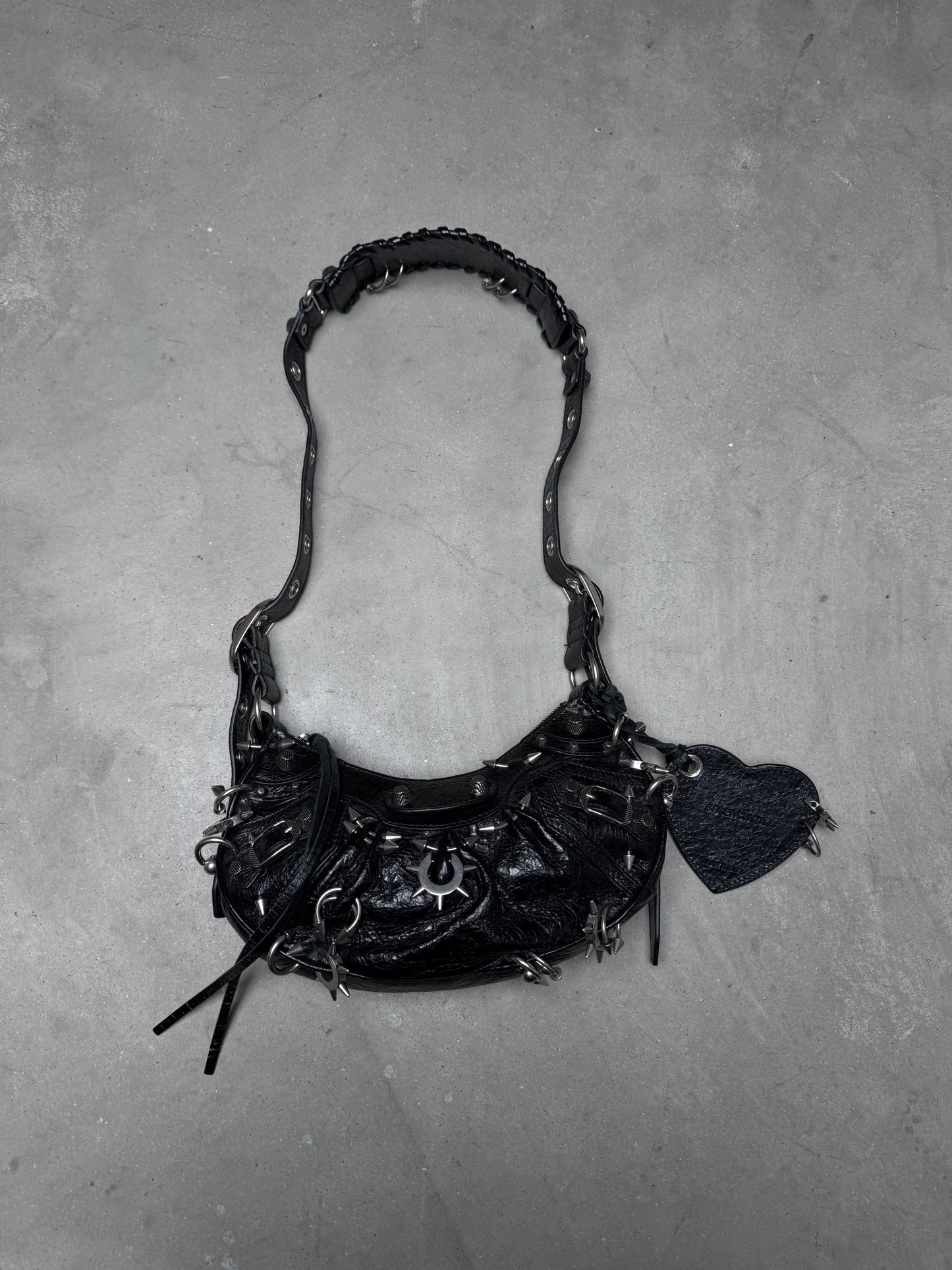 Balenciaga Le Cahill XS Spiked Piercing Bag Black