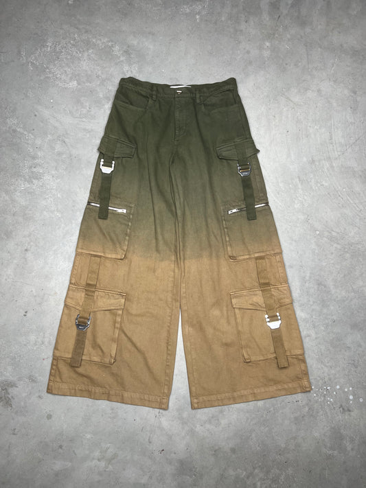 Dion Lee Multipocket Cargo Dyed Fade Green Jeans
