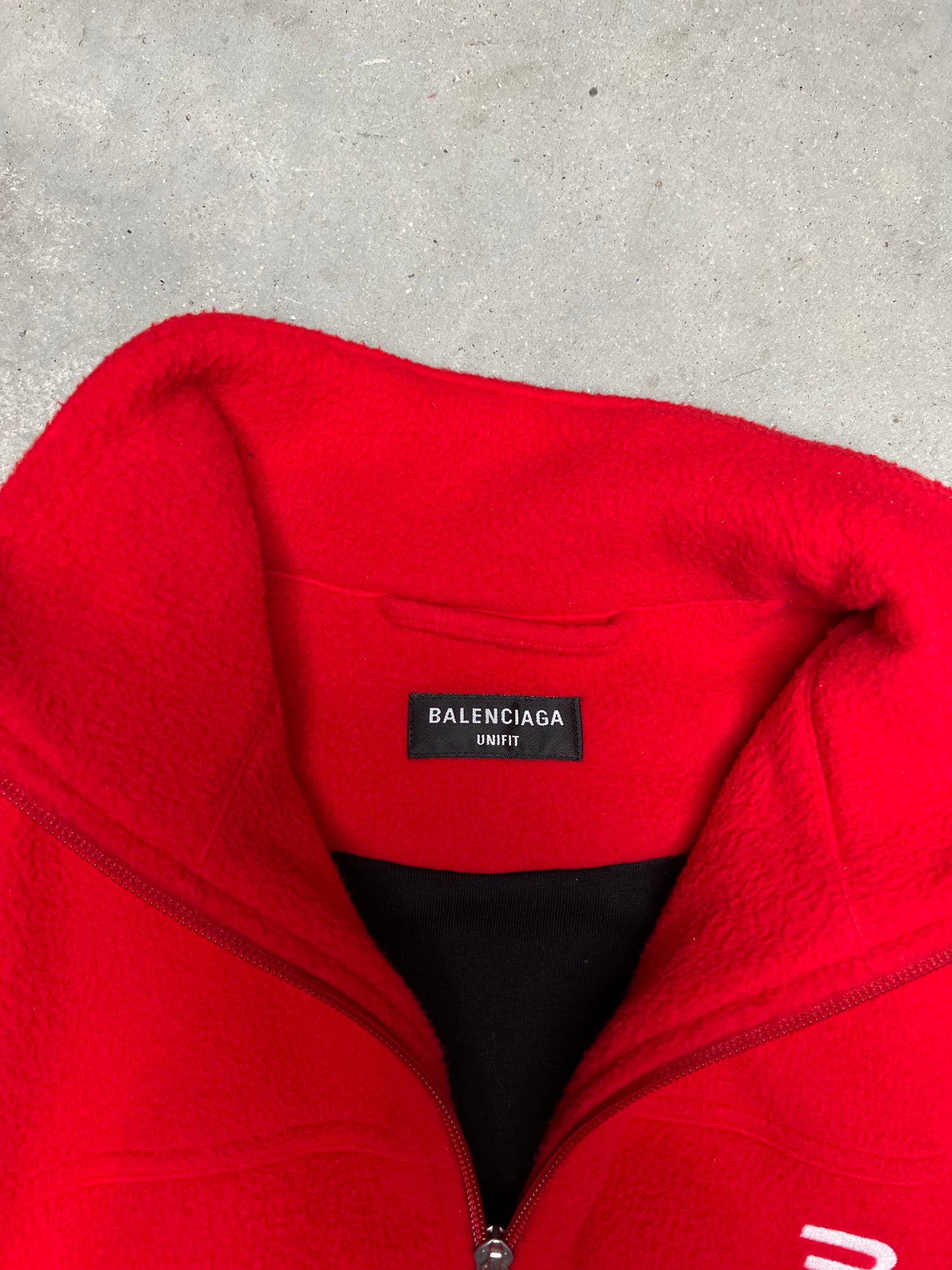 Balenciaga Oversized Sporty B Cosy Fleece Jacket Red