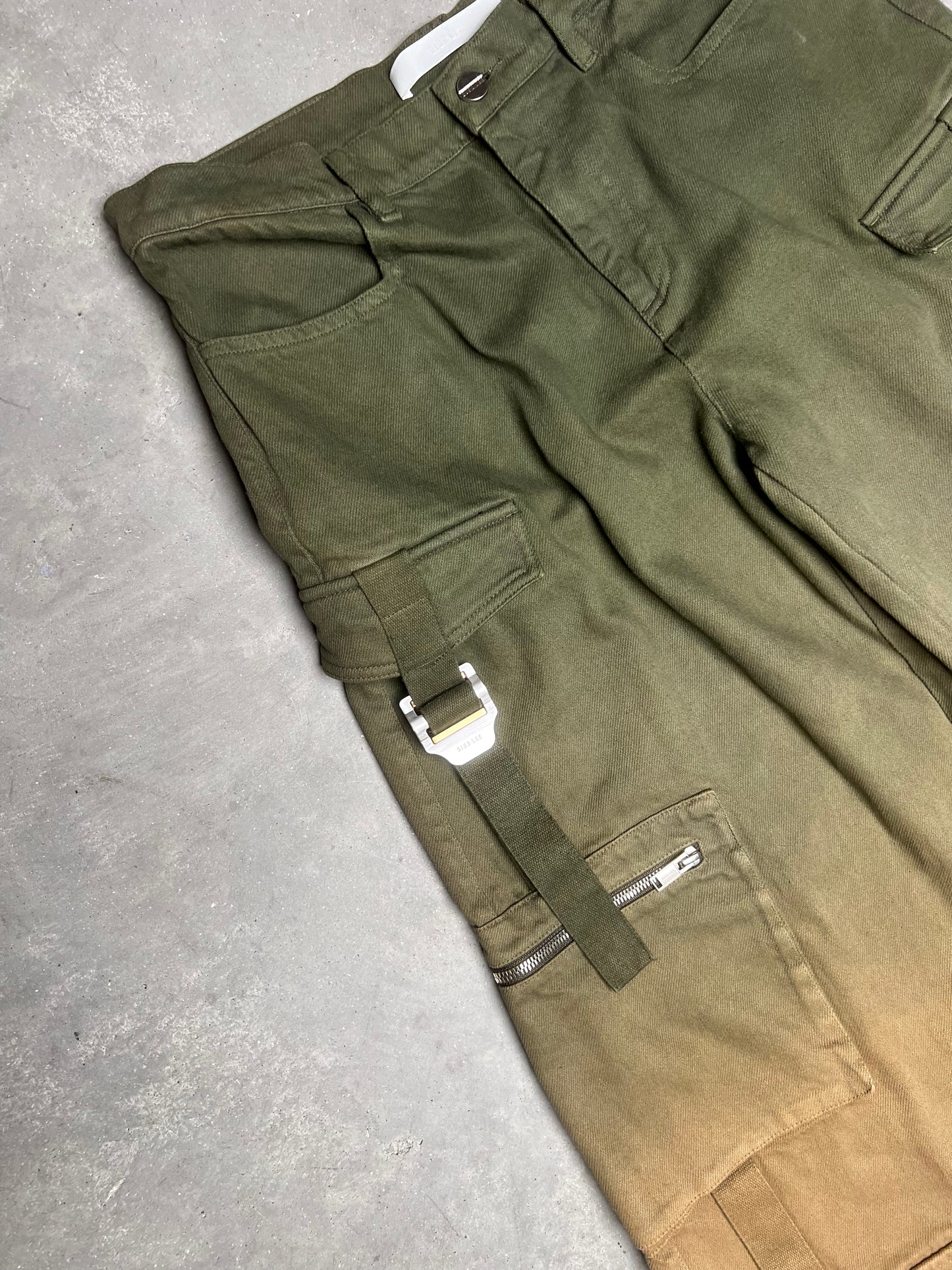 Dion Lee Multipocket Cargo Dyed Fade Green Jeans